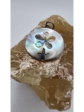 Sterling Silver Mother of Pearl Flower Pendant Charm